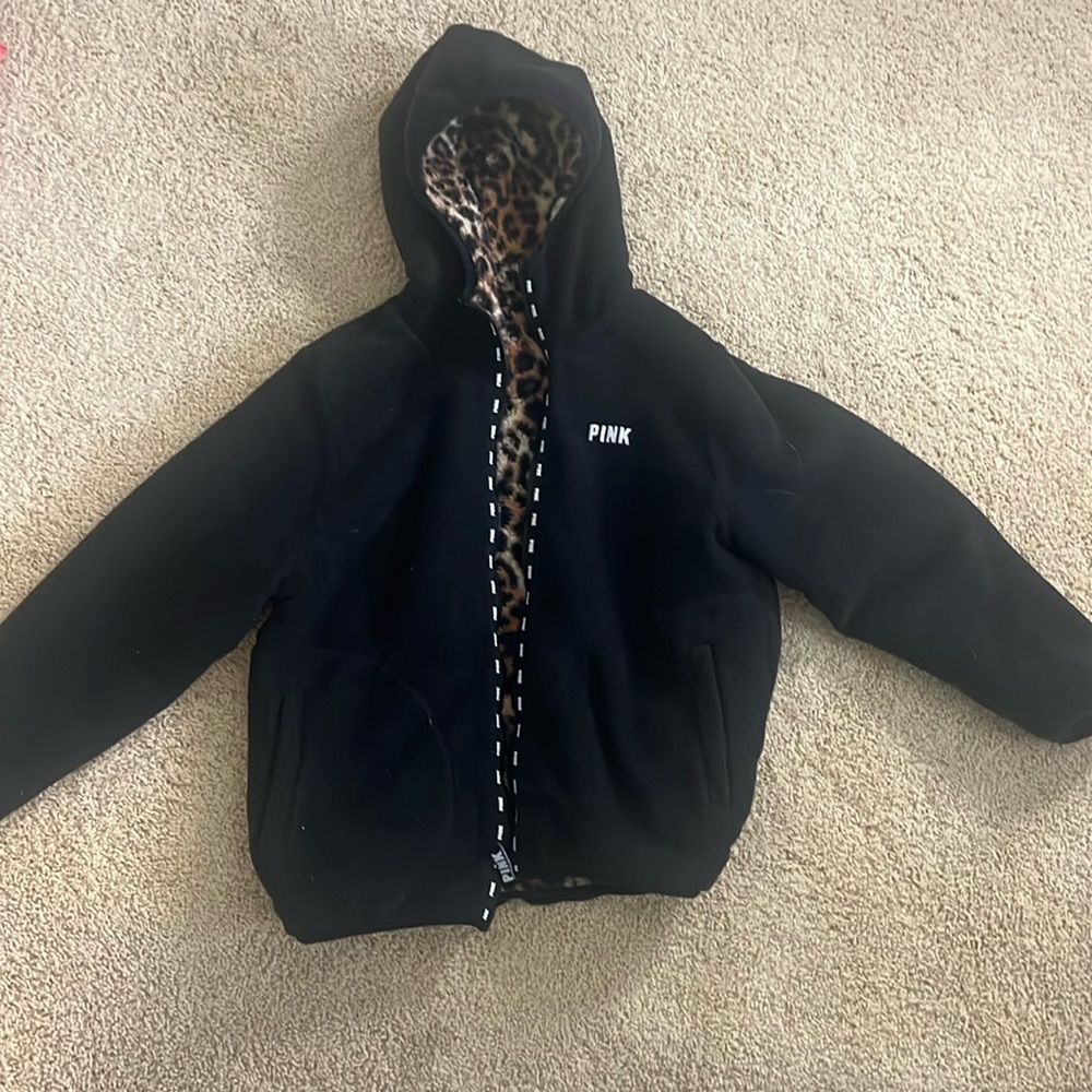 Cheetah print and black reversible PINK Jacket